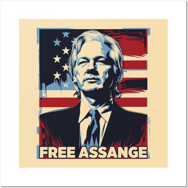 Free Assange Wall Art by StripTees